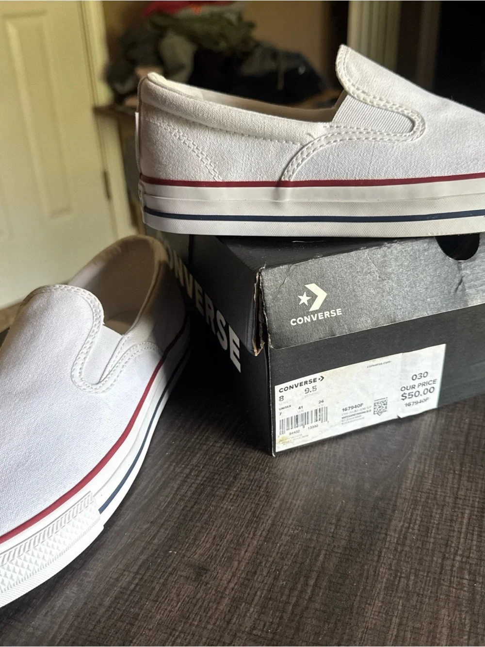 Converse CTAS Double Gore Slip Men/Women Slip On White 167940F M8- W9.5 In Box